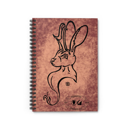 Dust Storm Jackalope Bust Drawing Spiral Ruled Lined Notebook