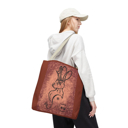 Dust Storm Jackalope Bust Drawing Tote Brown Bag