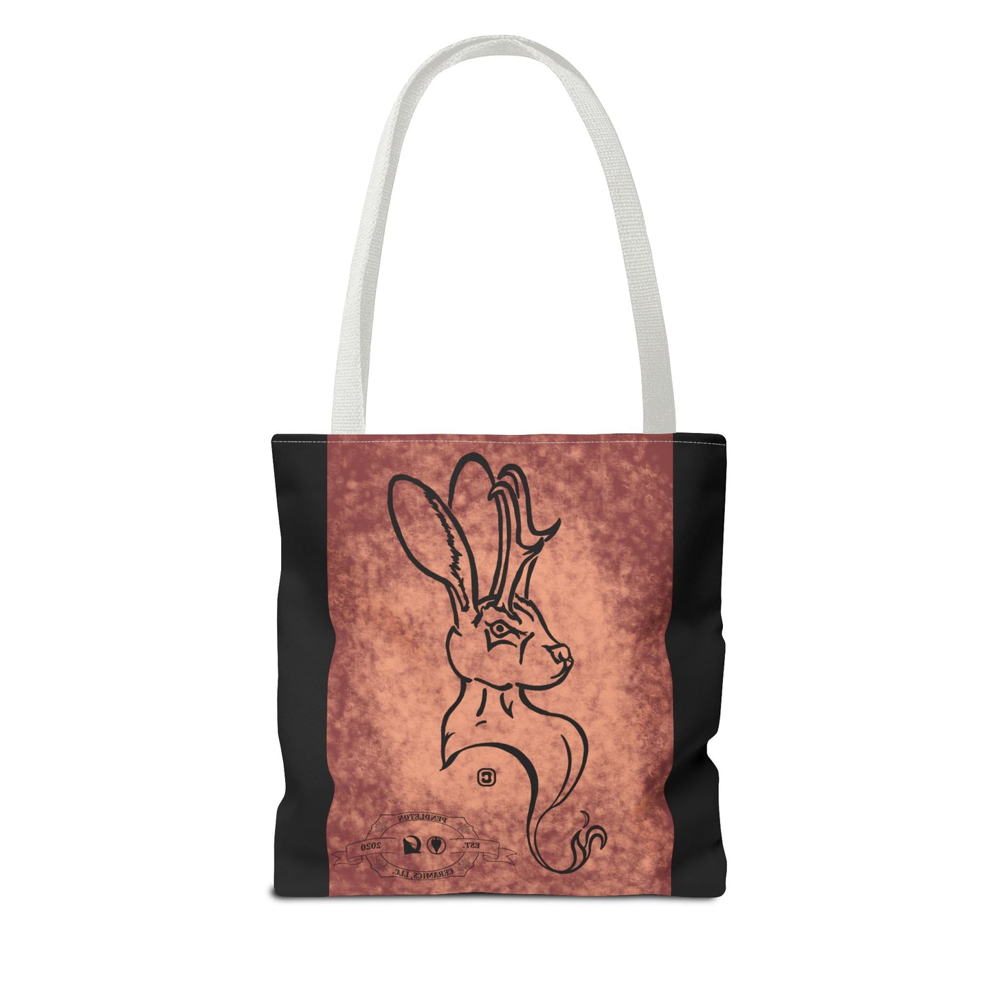 Dust Storm Jackalope Bust Drawing Tote Black Bag
