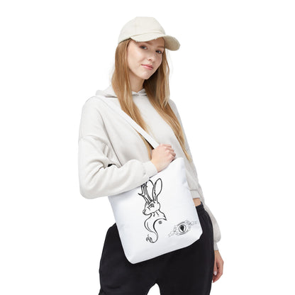 Jackalope Bust Drawing Tote White Bag