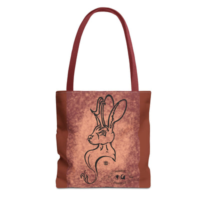 Dust Storm Jackalope Bust Drawing Tote Brown Bag