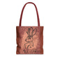 Dust Storm Jackalope Bust Drawing Tote Brown Bag