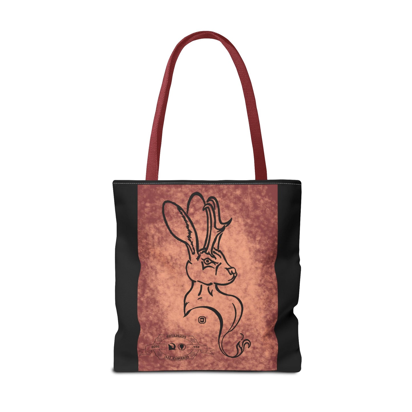 Dust Storm Jackalope Bust Drawing Tote Black Bag