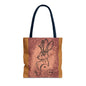 Dust Storm Jackalope Bust Drawing Tote Brown Bag