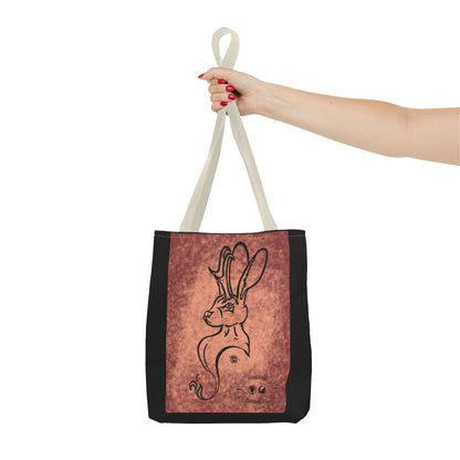 Dust Storm Jackalope Bust Drawing Tote Black Bag