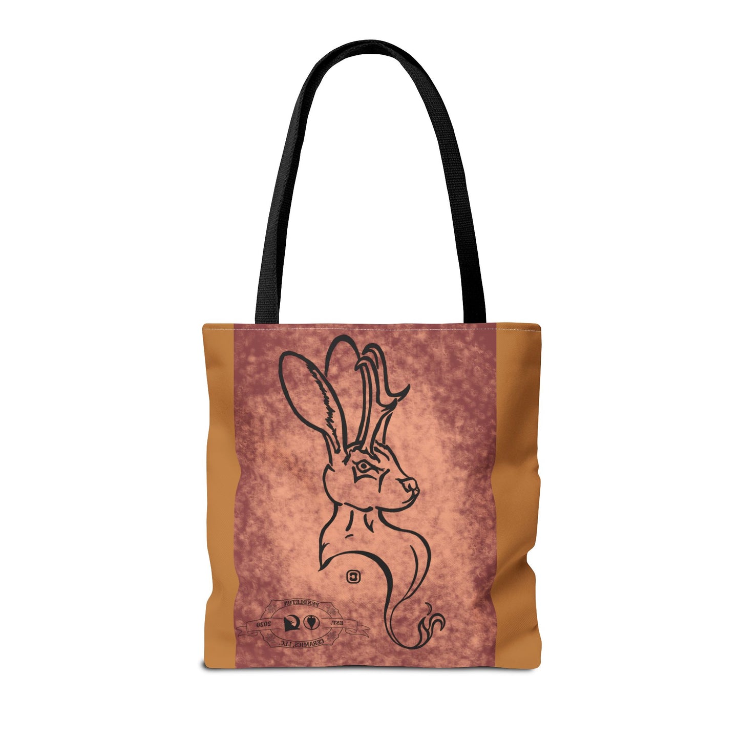 Dust Storm Jackalope Bust Drawing Tote Brown Bag