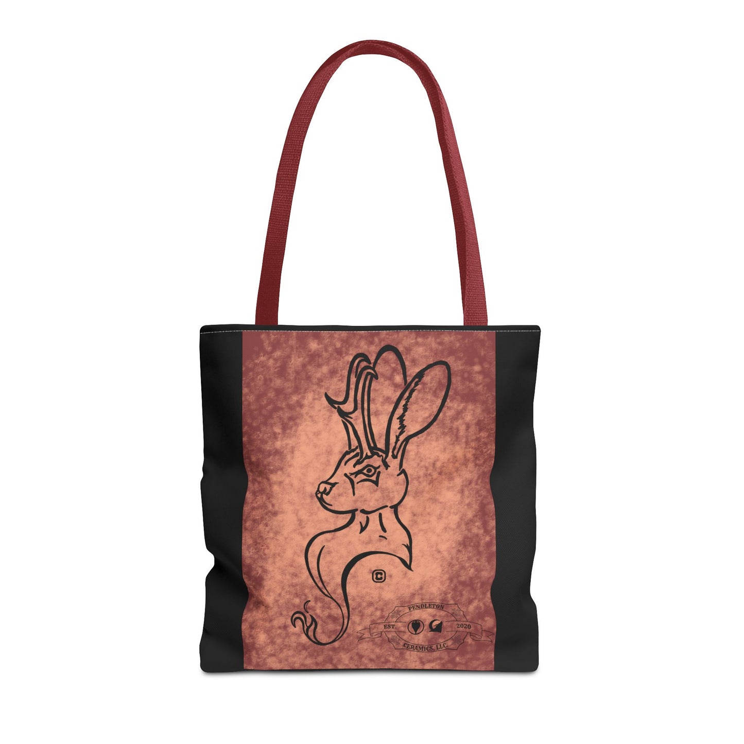 Dust Storm Jackalope Bust Drawing Tote Black Bag