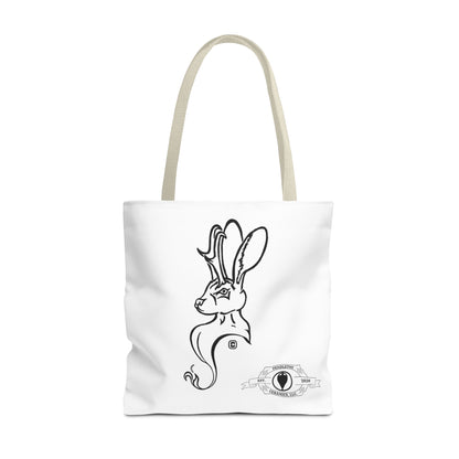 Jackalope Bust Drawing Tote White Bag