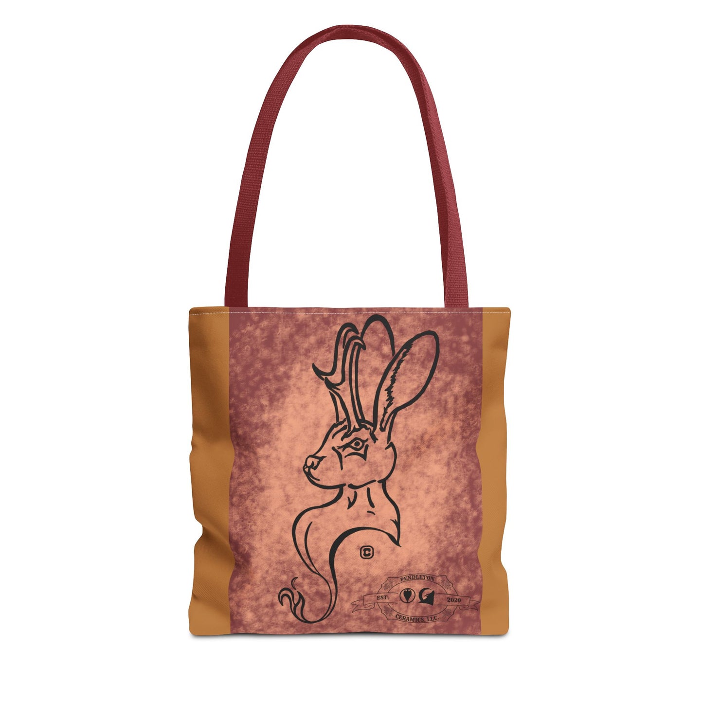 Dust Storm Jackalope Bust Drawing Tote Brown Bag