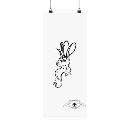 Jackalope Bust Drawing Matte Vertical Posters
