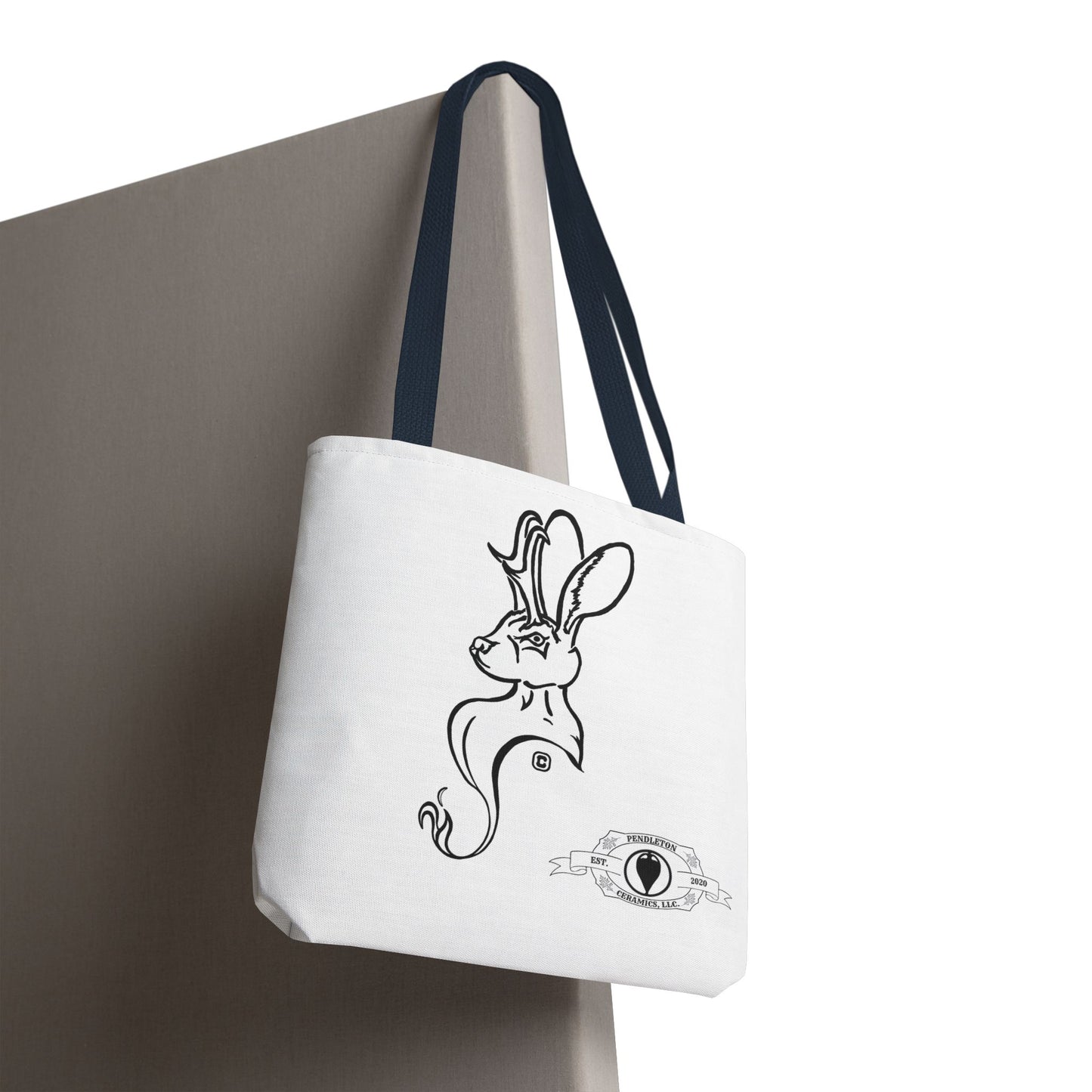 Jackalope Bust Drawing Tote White Bag