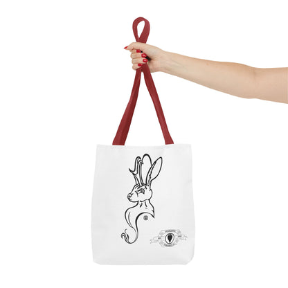 Jackalope Bust Drawing Tote White Bag