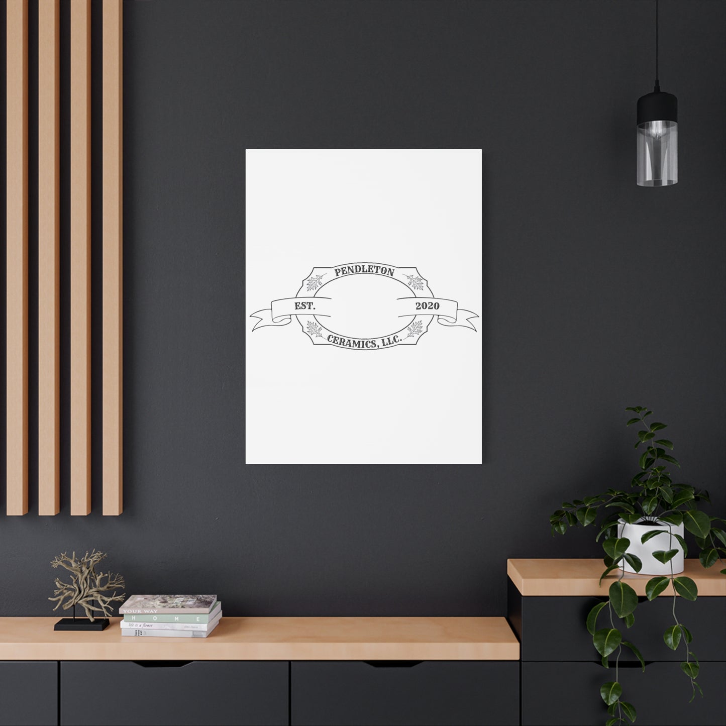Pendleton Ceramics Logo Custom Framed Canvas Wall Art