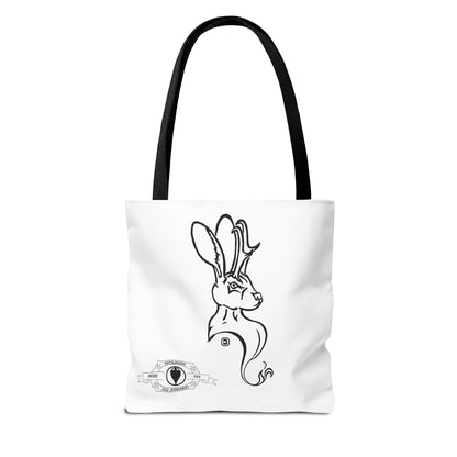 Jackalope Bust Drawing Tote White Bag