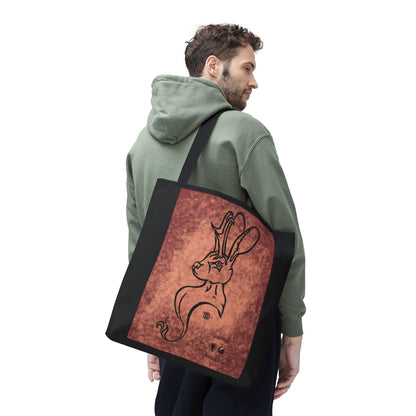 Dust Storm Jackalope Bust Drawing Tote Black Bag