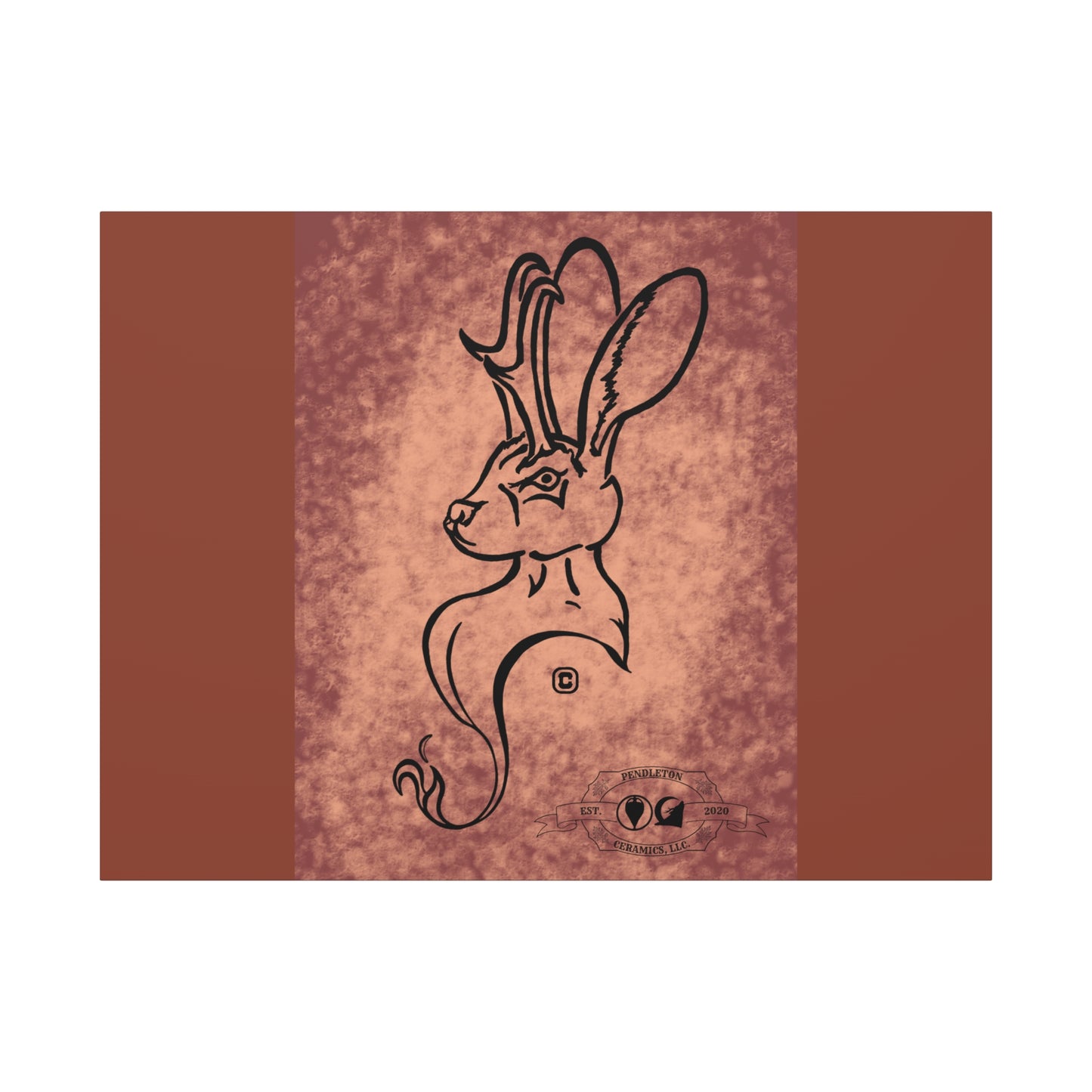 Dust Storm Jackalope Bust Drawing Canvas Wall Decor