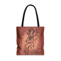 Dust Storm Jackalope Bust Drawing Tote Brown Bag