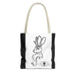 Jackalope Bust Drawing Tote Bag with Black Stripe