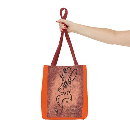 Dust Storm Jackalope Bust Drawing Tote Orange Bag