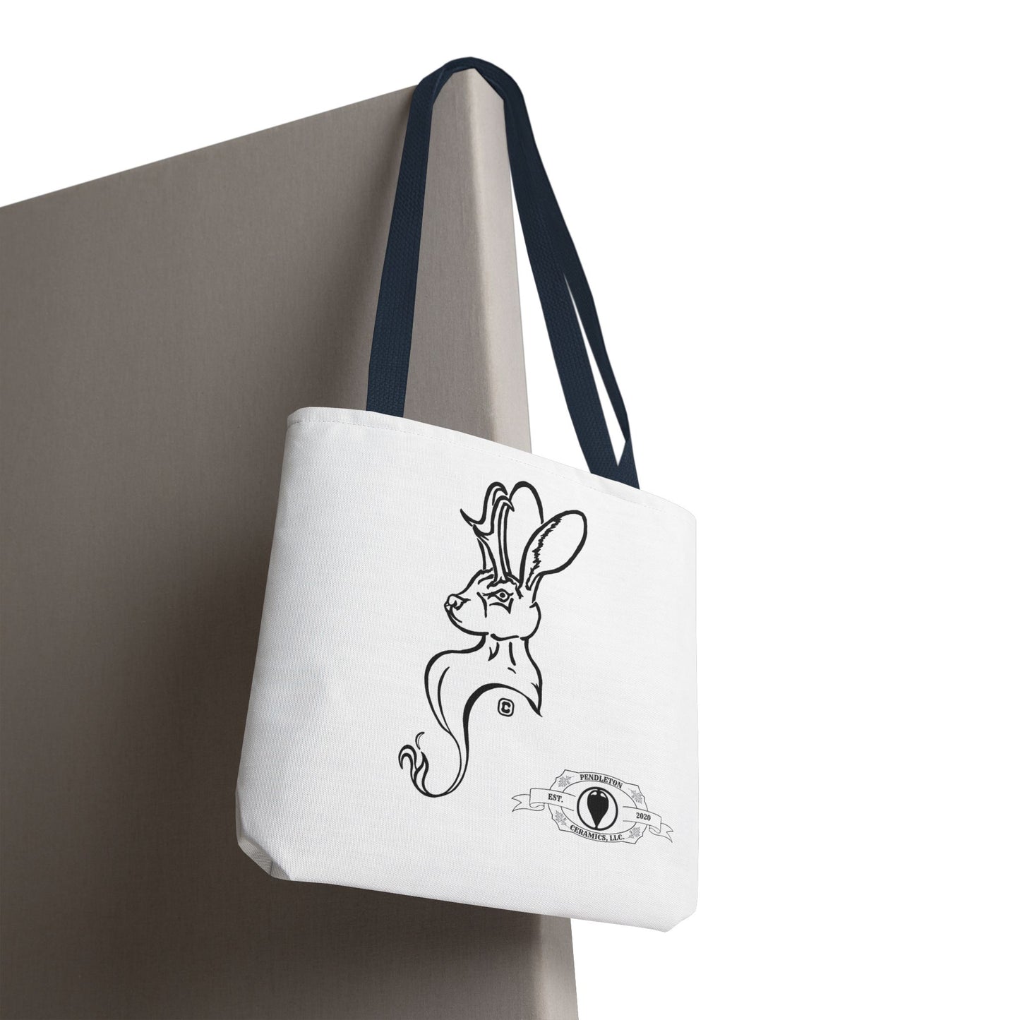 Jackalope Bust Drawing Tote White Bag