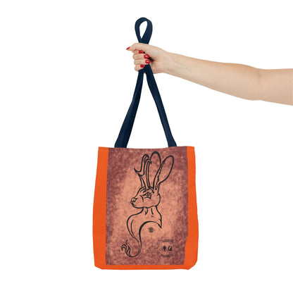 Dust Storm Jackalope Bust Drawing Tote Orange Bag