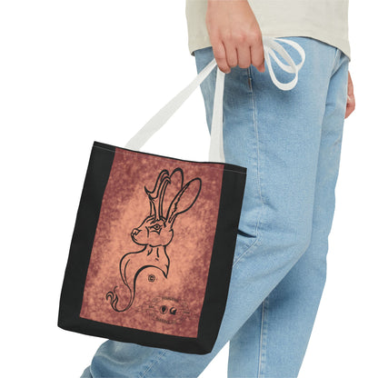 Dust Storm Jackalope Bust Drawing Tote Black Bag