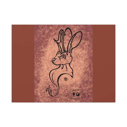 Dust Storm Jackalope Bust Drawing Canvas Wall Decor
