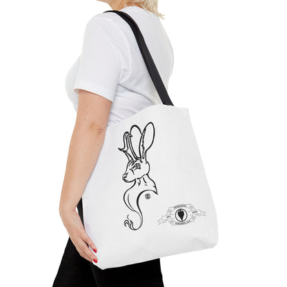 Jackalope Bust Drawing Tote White Bag