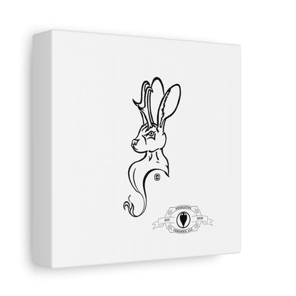 Jackalope Bust Drawing Art Stretched Canvas Wall Decor