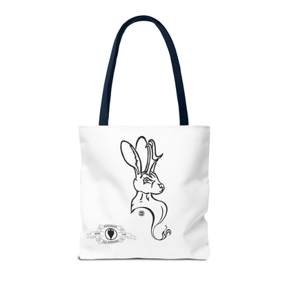 Jackalope Bust Drawing Tote White Bag