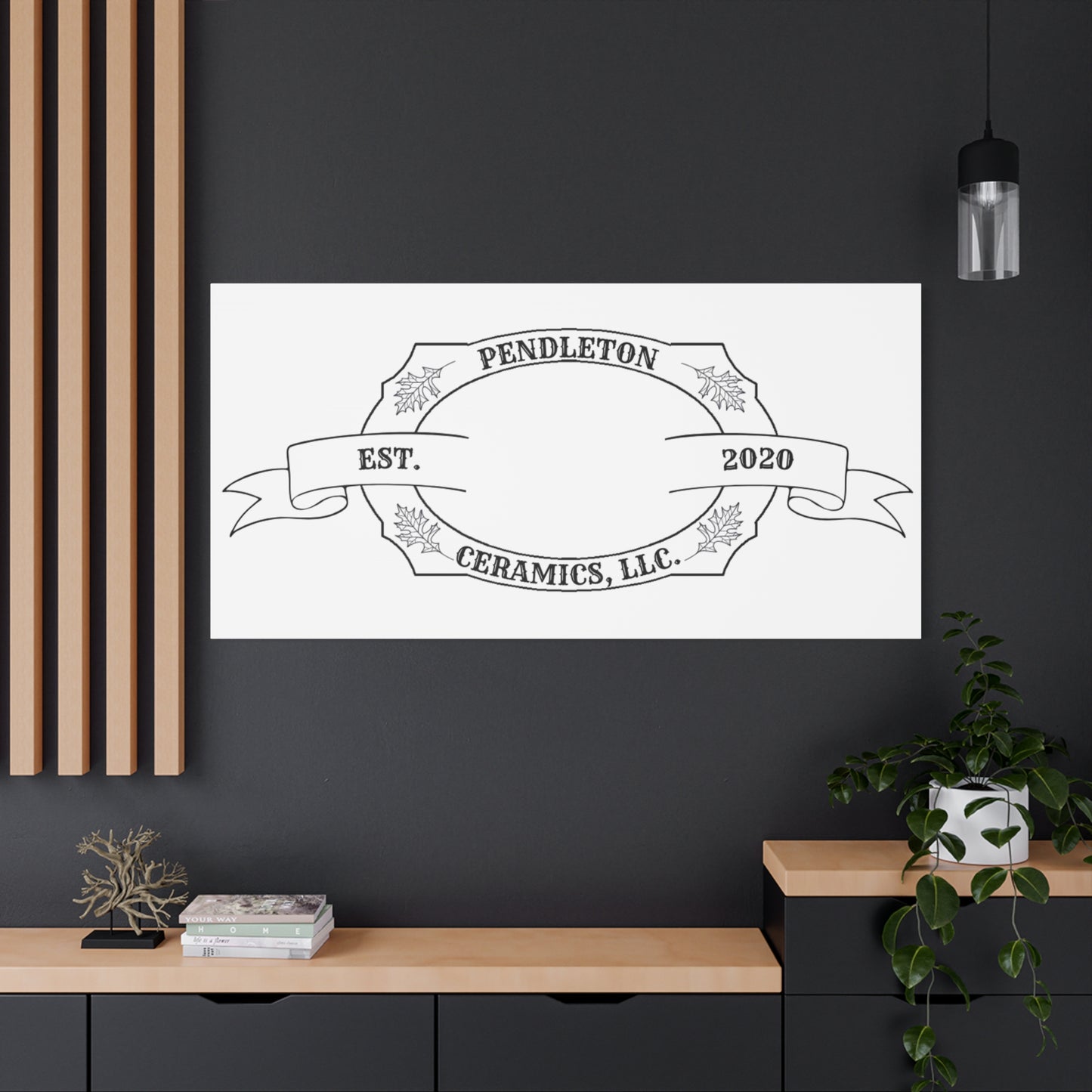 Pendleton Ceramics Logo Custom Framed Canvas Wall Art