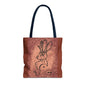 Dust Storm Jackalope Bust Drawing Tote Brown Bag