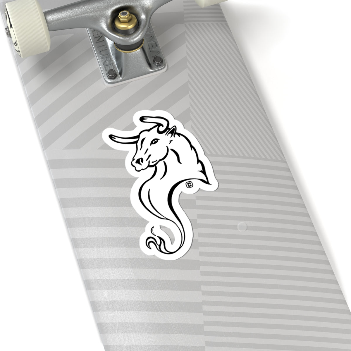 Bull Horns Up Animal Bust Drawing Kiss-Cut Stickers