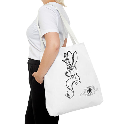 Jackalope Bust Drawing Tote White Bag