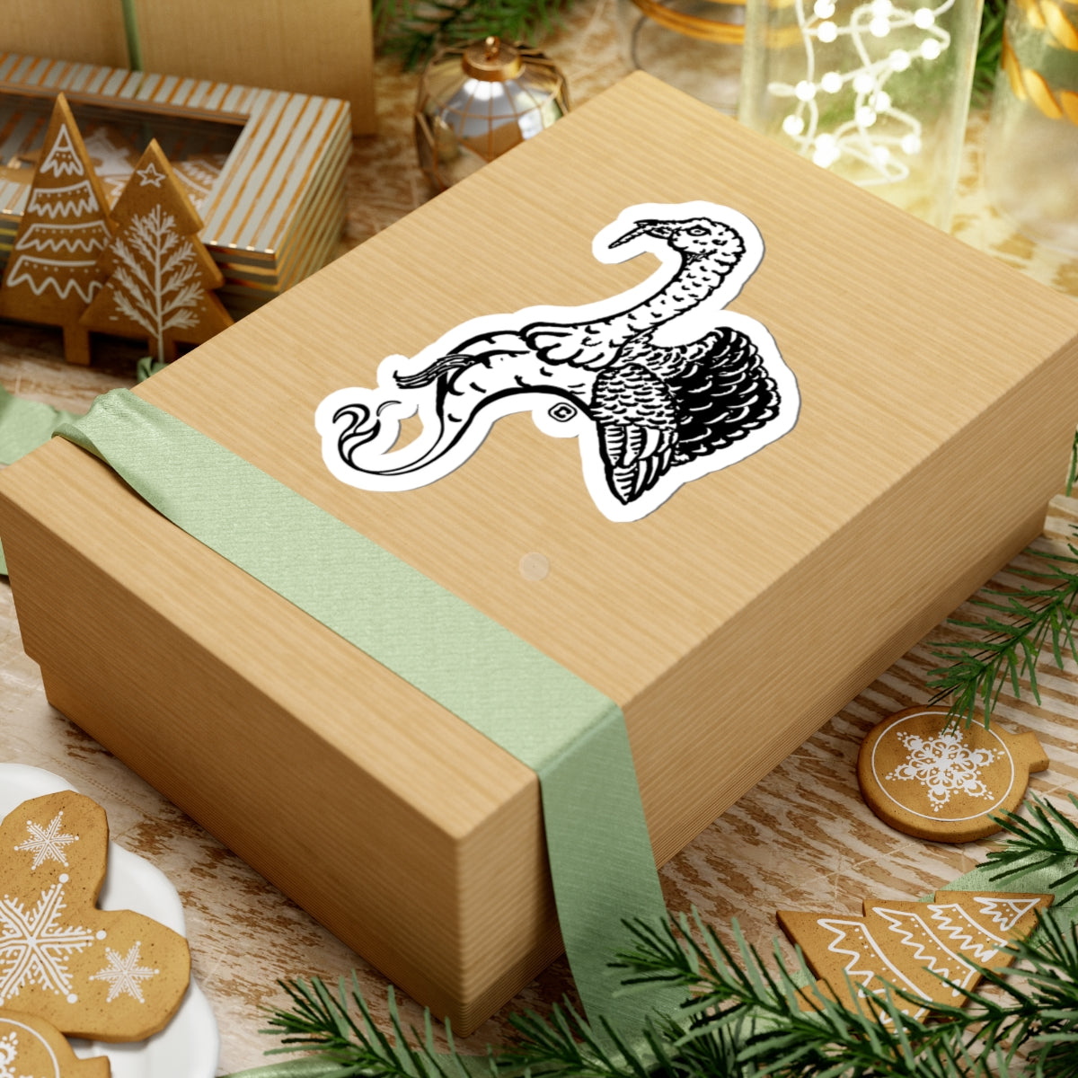 Turkey Animal Bust Drawing Kiss-Cut Stickers