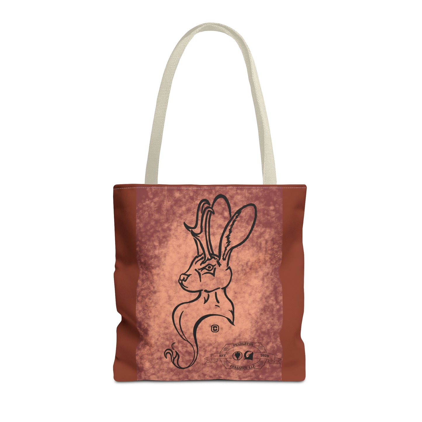 Dust Storm Jackalope Bust Drawing Tote Brown Bag