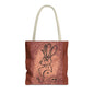 Dust Storm Jackalope Bust Drawing Tote Brown Bag