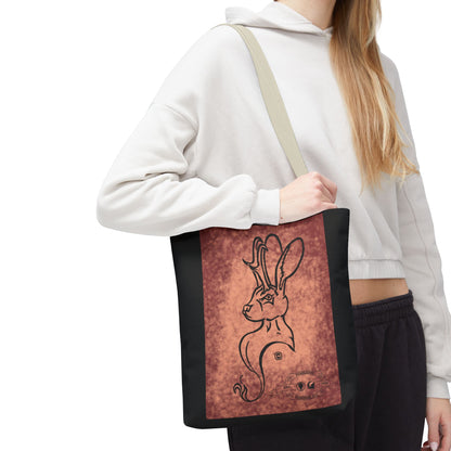 Dust Storm Jackalope Bust Drawing Tote Black Bag