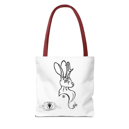 Jackalope Bust Drawing Tote White Bag