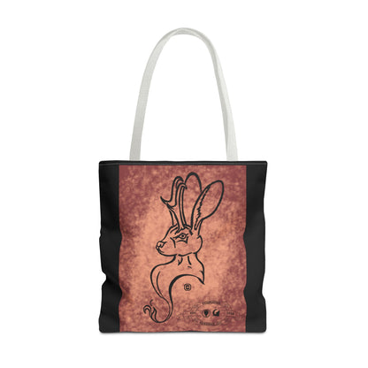 Dust Storm Jackalope Bust Drawing Tote Black Bag