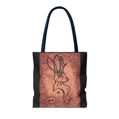 Dust Storm Jackalope Bust Drawing Tote Black Bag