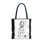 Jackalope Bust Drawing Tote Bag with Black Stripe