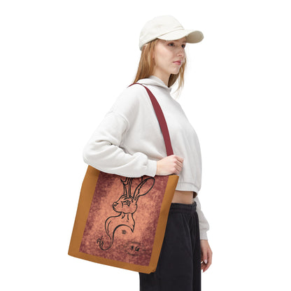 Dust Storm Jackalope Bust Drawing Tote Brown Bag