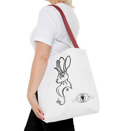Jackalope Bust Drawing Tote White Bag