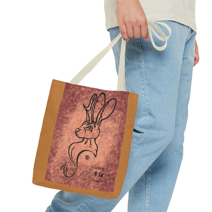 Dust Storm Jackalope Bust Drawing Tote Brown Bag